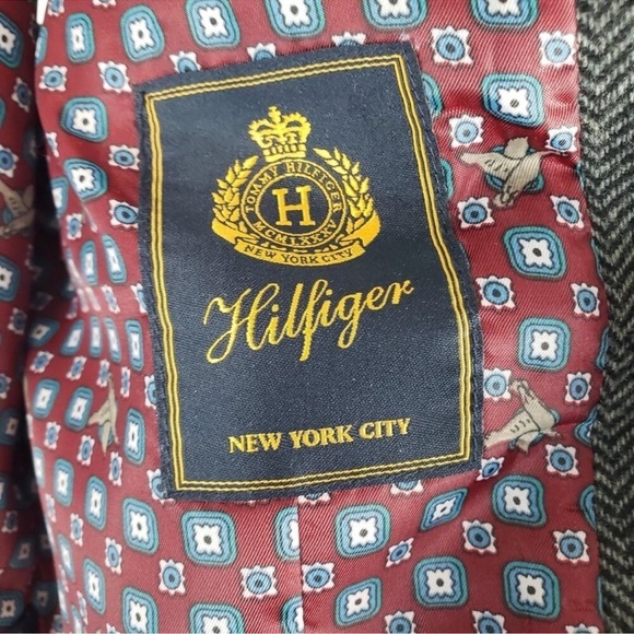 TOMMY HILFIGER HERRINGBONE NOTCHED WOOL BLEND VEST SIZE SMALL - Picture 16 of 16